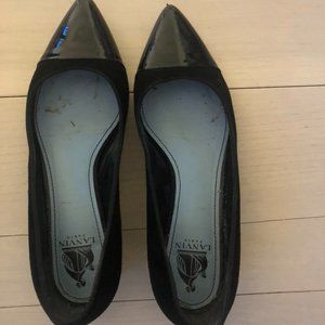 Lanvin pointy black flats with small heel size 6